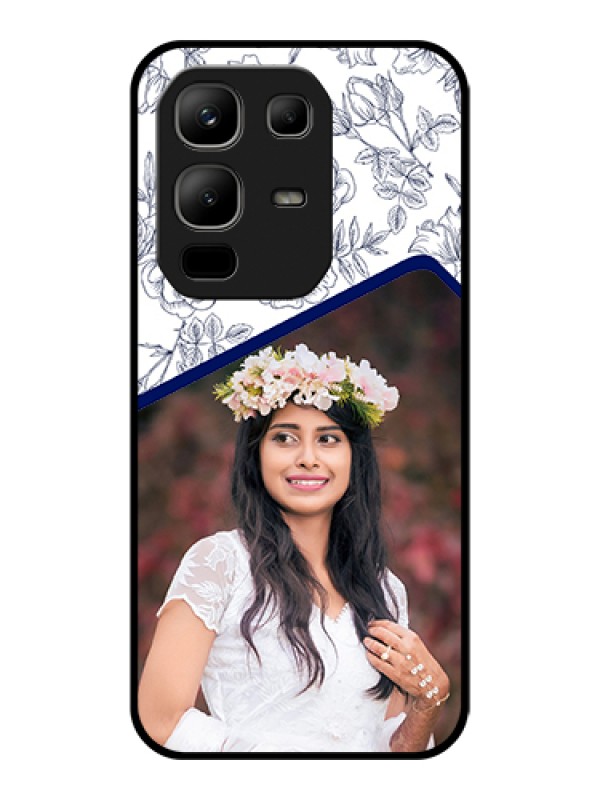 Custom Infinix Note 50x 5G Custom Glass Phone Case - Classy Floral Design