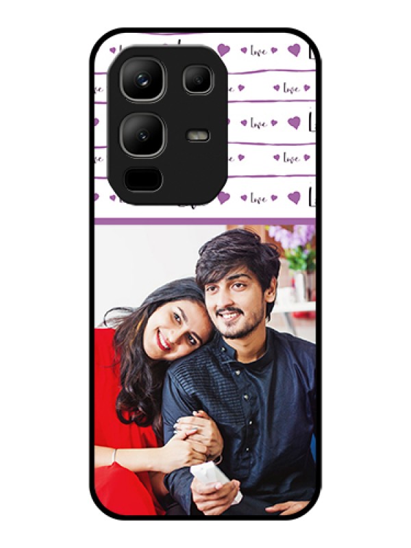 Custom Infinix Note 50x 5G Custom Glass Phone Case - Couples Heart Design