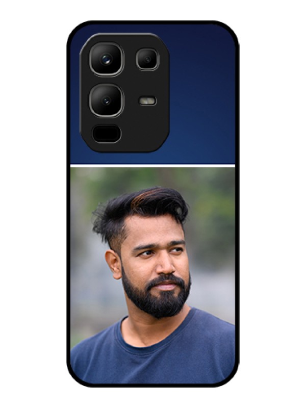 Custom Infinix Note 50x 5G Custom Glass Phone Case - Simple Royal Blue Design