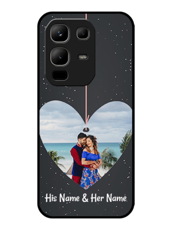Custom Infinix Note 50x 5G Custom Glass Phone Case - Hanging Heart Design