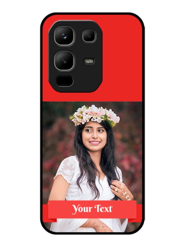Custom Infinix Note 50x 5G Custom Glass Phone Case - Simple Red Color Design