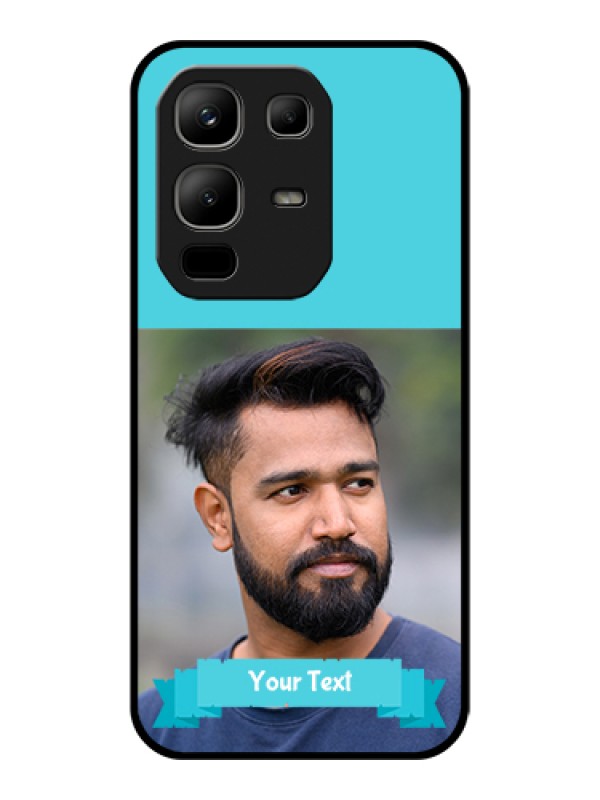 Custom Infinix Note 50x 5G Custom Glass Phone Case - Blue Color Design