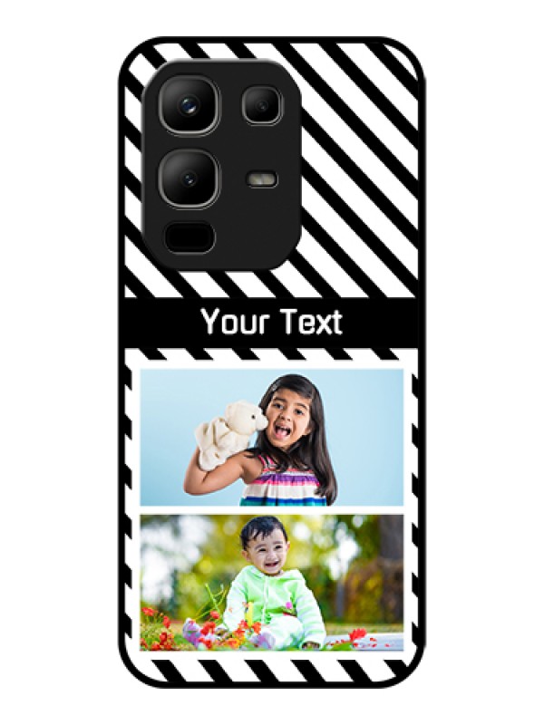 Custom Infinix Note 50x 5G Custom Glass Phone Case - Black And White Stripes Design