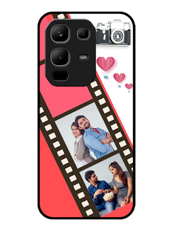 Custom Infinix Note 50x 5G Custom Glass Phone Case - 3 Image Holder With Film Reel