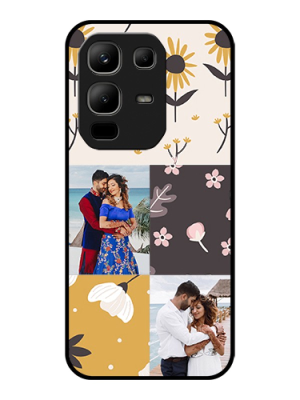 Custom Infinix Note 50x 5G Custom Glass Phone Case - 3 Images With Floral Design