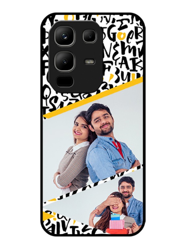 Custom Infinix Note 50x 5G Custom Glass Phone Case - Letters Pattern Design