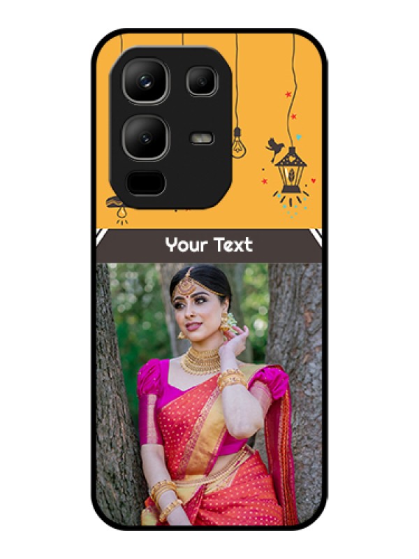 Custom Infinix Note 50x 5G Custom Glass Phone Case - With Family Picture And Icons
