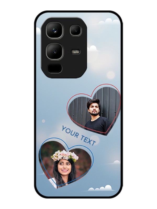 Custom Infinix Note 50x 5G Custom Glass Phone Case - Blue Color Couple Design