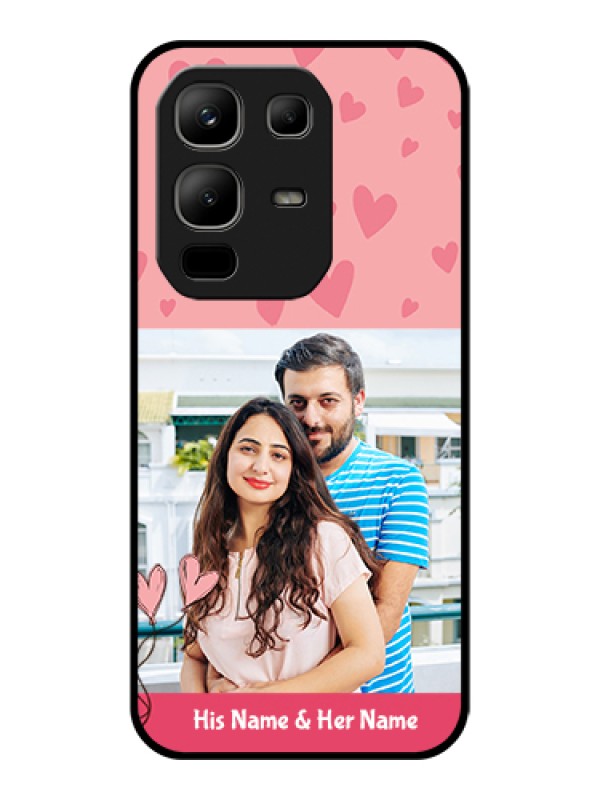 Custom Infinix Note 50x 5G Custom Glass Phone Case - Love Design Peach Color