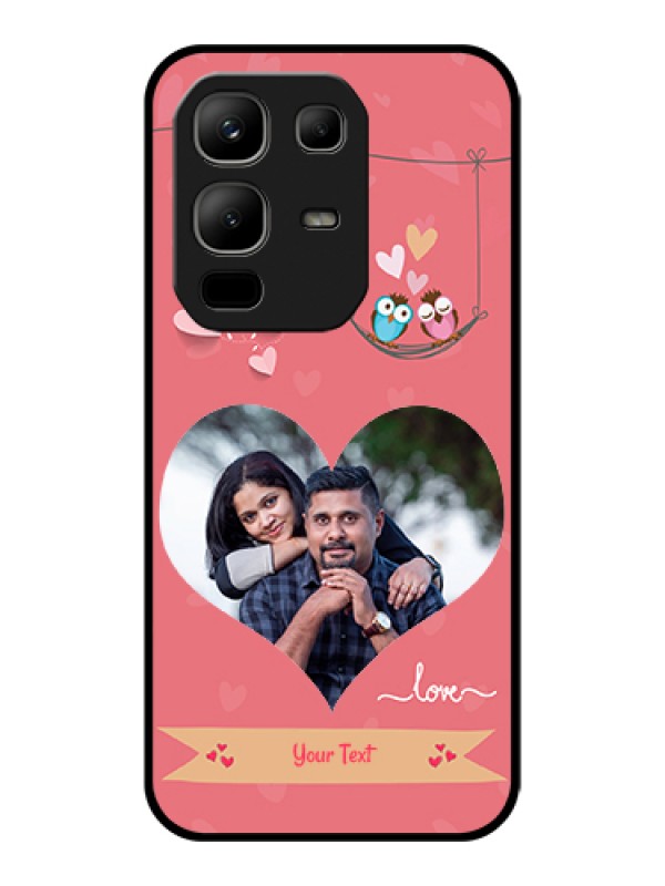 Custom Infinix Note 50x 5G Custom Glass Phone Case - Peach Color Love Design