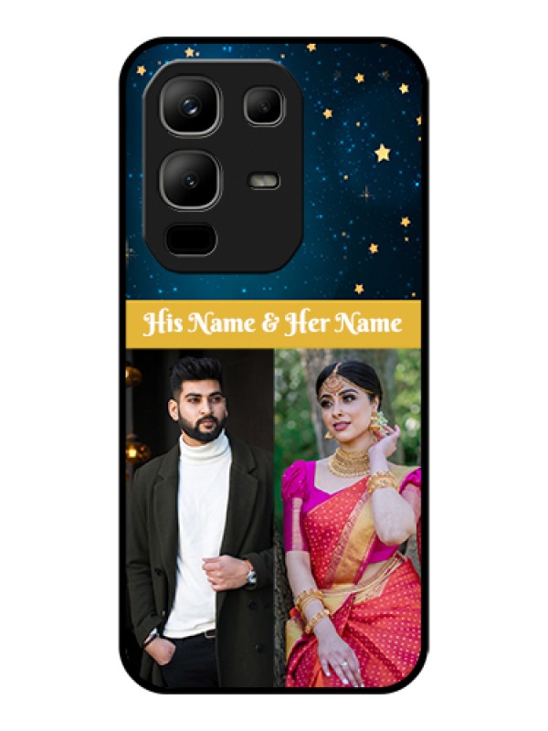 Custom Infinix Note 50x 5G Custom Glass Phone Case - Galaxy Stars Backdrop Design