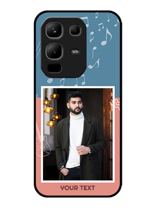 Custom Infinix Note 50x 5G Custom Glass Phone Case - With Color Musical Note Design