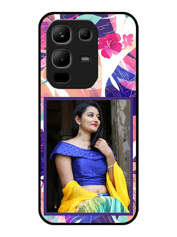 Custom Infinix Note 50x 5G Custom Glass Phone Case - Abstract Floral Design