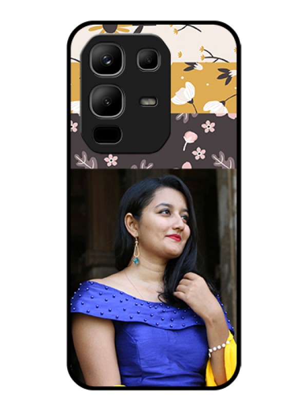 Custom Infinix Note 50x 5G Custom Glass Phone Case - Stylish Floral Design