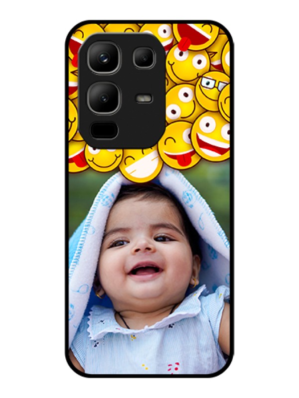 Custom Infinix Note 50x 5G Custom Glass Phone Case - With Smiley Emoji Design