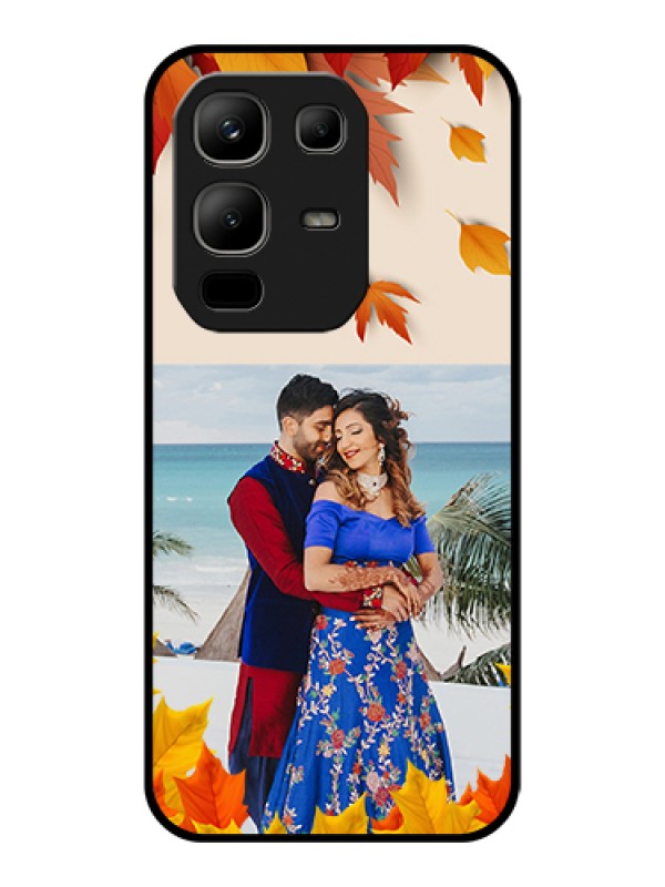 Custom Infinix Note 50x 5G Custom Glass Phone Case - Autumn Maple Leaves Design