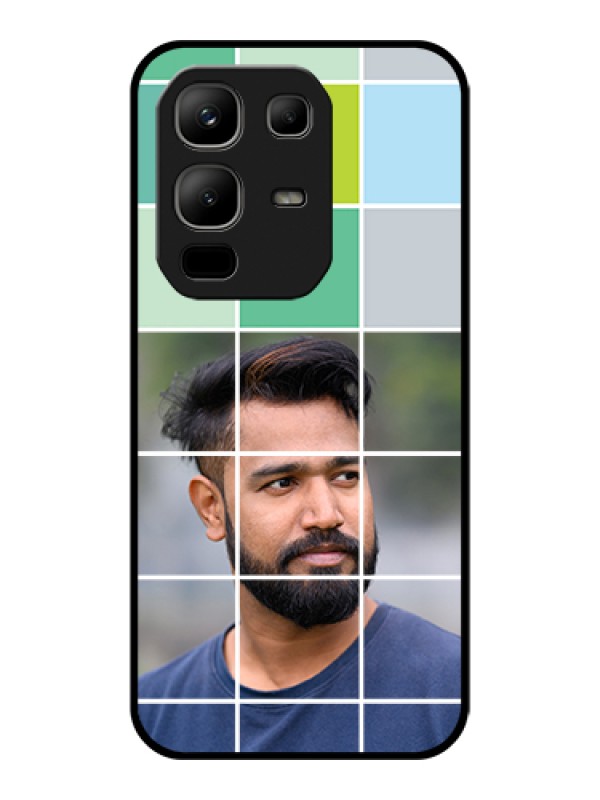 Custom Infinix Note 50x 5G Custom Glass Phone Case - With White Box Pattern