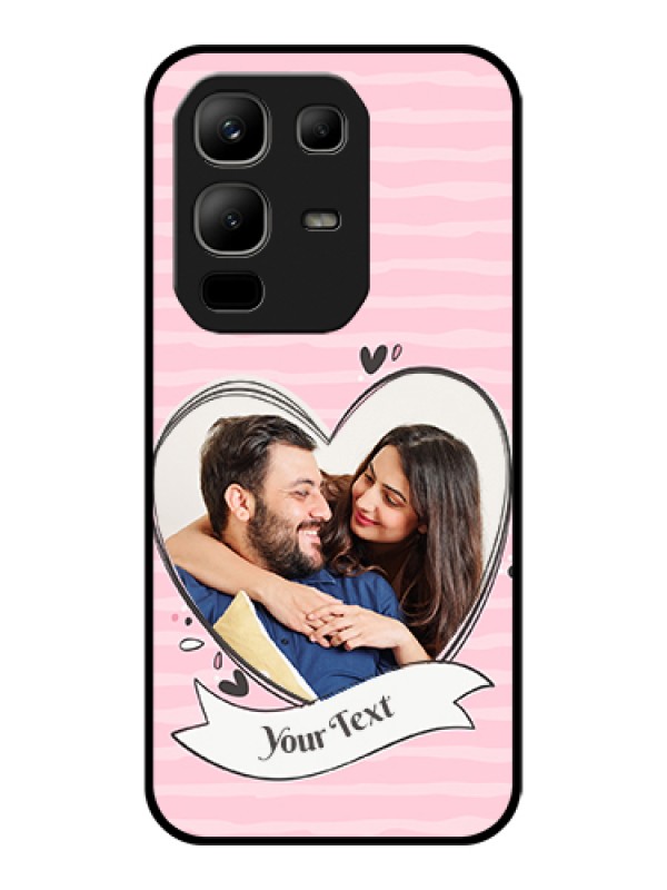 Custom Infinix Note 50x 5G Custom Glass Phone Case - Vintage Heart Design