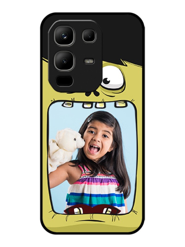 Custom Infinix Note 50x 5G Custom Glass Phone Case - Cartoon Monster Back Case Design