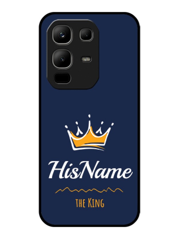 Custom Infinix Note 50x 5G Custom Glass Phone Case - King With Name Design