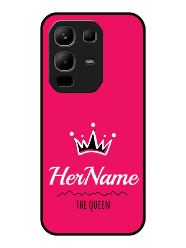 Custom Infinix Note 50x 5G Custom Glass Phone Case - Queen With Name Design