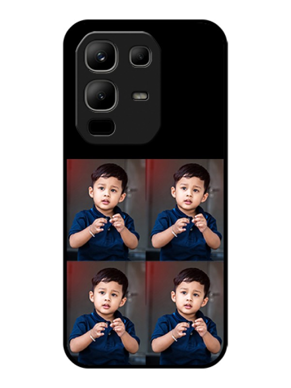 Custom Infinix Note 50x 5G Custom Glass Phone Case - 4 Image Holder Design