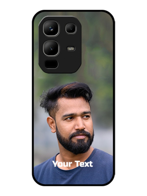 Custom Infinix Note 50x 5G Custom Glass Phone Case - Photo With Text Design