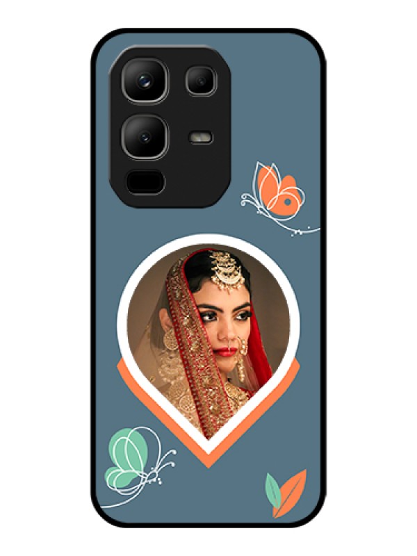 Custom Infinix Note 50x 5G Custom Glass Phone Case - Droplet Butterflies Design