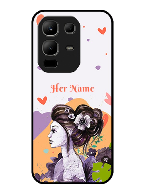 Custom Infinix Note 50x 5G Custom Glass Phone Case - Woman And Nature Design