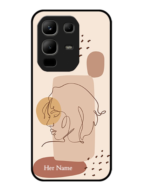 Custom Infinix Note 50x 5G Custom Glass Phone Case - Calm Woman Line Art Design