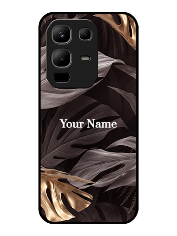 Custom Infinix Note 50x 5G Custom Glass Phone Case - Wild Leaves Digital Paint Design