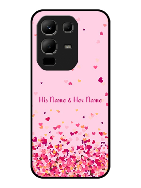 Custom Infinix Note 50x 5G Custom Glass Phone Case - Floating Hearts Design