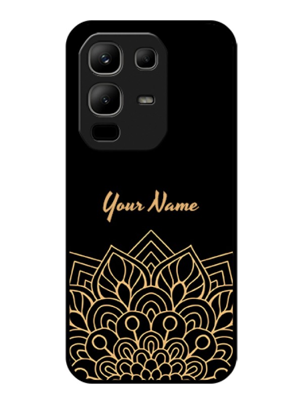 Custom Infinix Note 50x 5G Custom Glass Phone Case - Golden Mandala Design