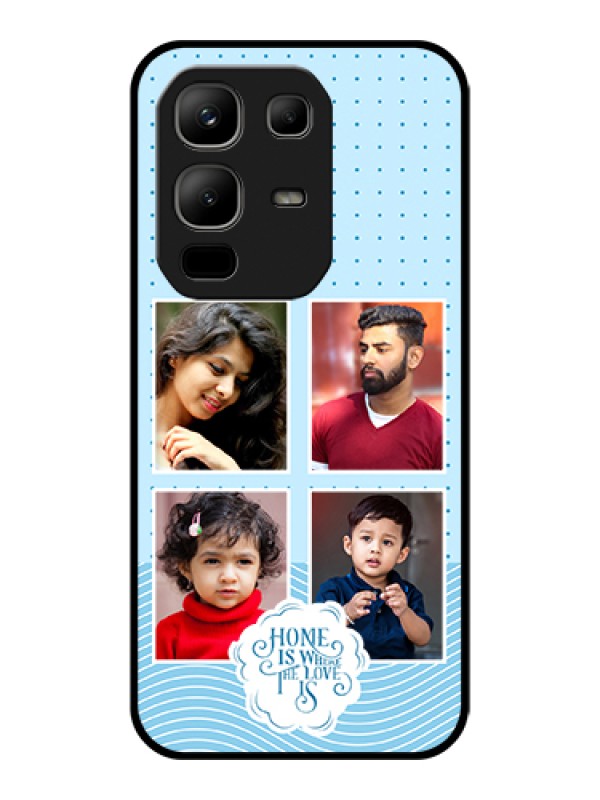 Custom Infinix Note 50x 5G Custom Glass Phone Case - Cute Love Quote With 4 Pic Upload Design