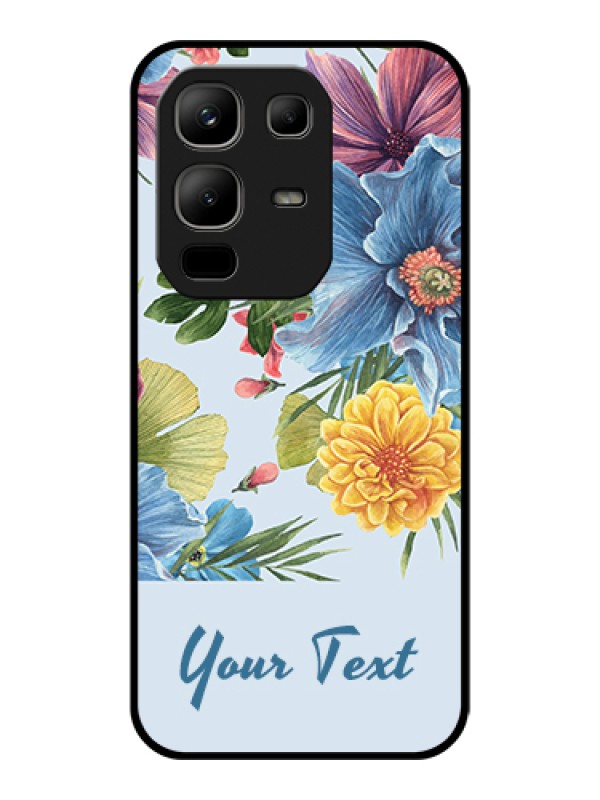 Custom Infinix Note 50x 5G Custom Glass Phone Case - Stunning Watercolored Flowers Painting Design