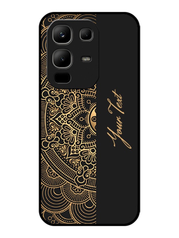 Custom Infinix Note 50x 5G Custom Glass Phone Case - Mandala Art With Custom Text Design