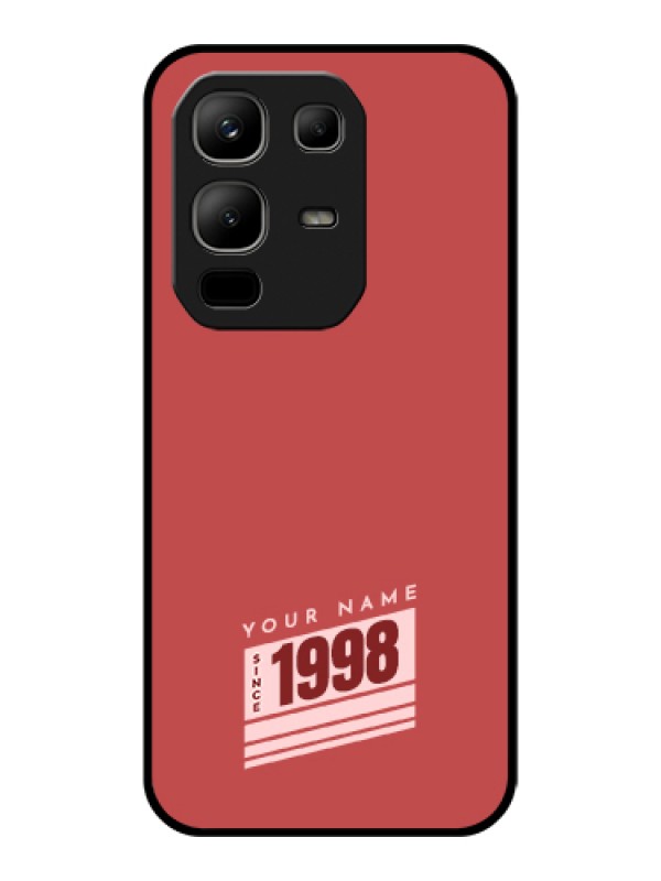 Custom Infinix Note 50x 5G Custom Glass Phone Case - Red Custom Year Of Birth Design