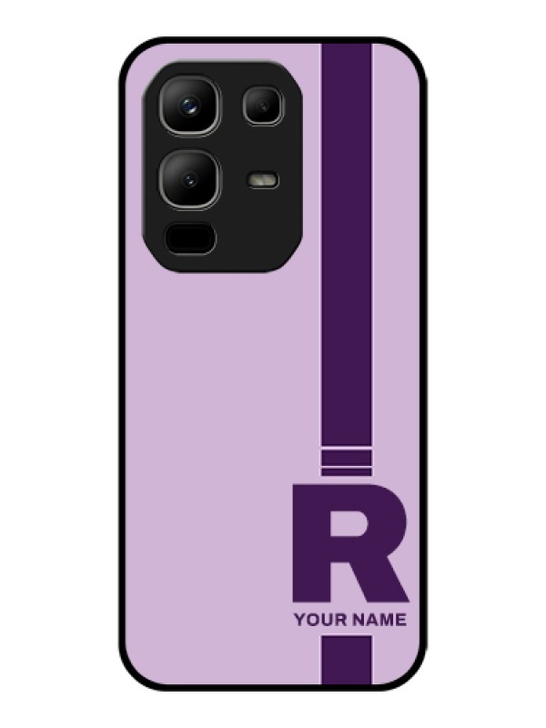 Custom Infinix Note 50x 5G Custom Glass Phone Case - Simple Dual Tone Stripe With Name Design