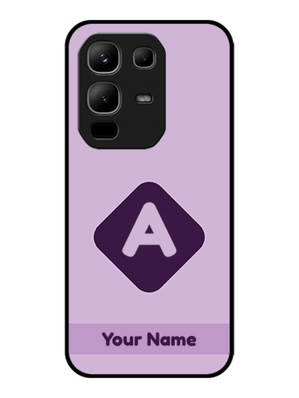 Custom Infinix Note 50x 5G Custom Glass Phone Case - Custom Letter In Curved Badge Design