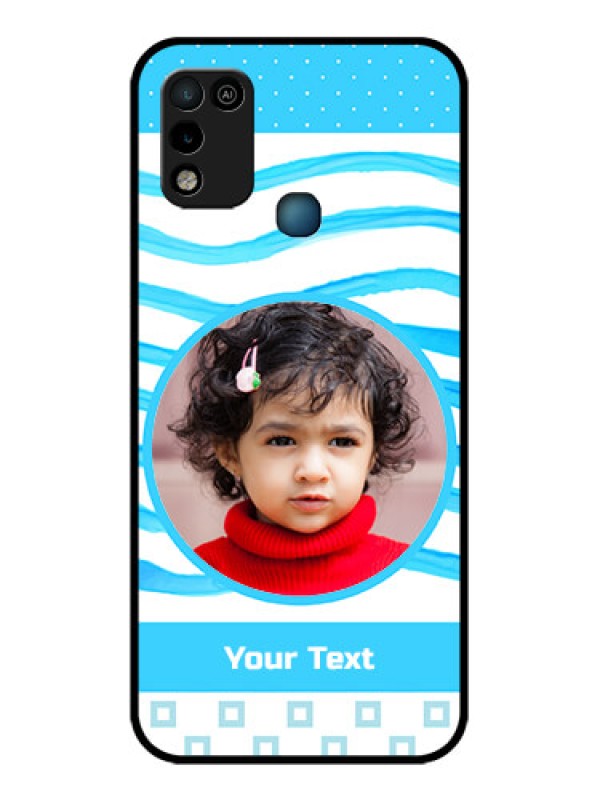 Custom Infinix Smart 5 Custom Glass Phone Case - Simple Blue Case Design
