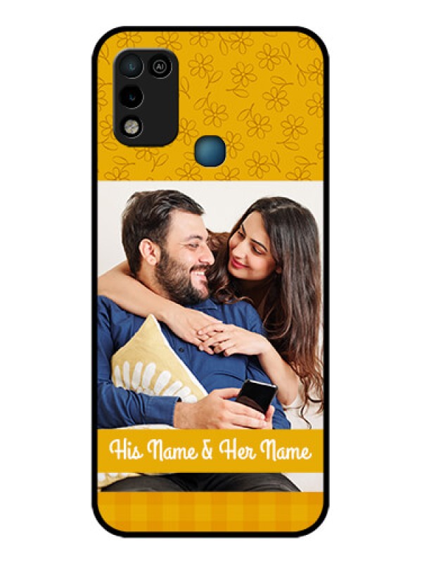 Custom Infinix Smart 5 Custom Glass Mobile Case - Yellow Floral Design