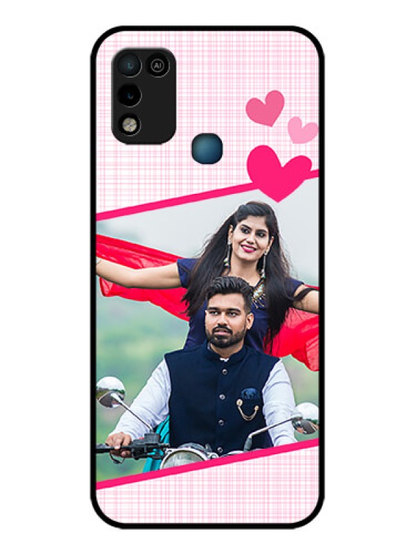 Custom Infinix Smart 5 Custom Glass Phone Case - Love Shape Heart Design