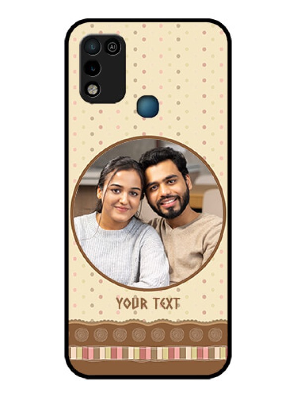 Custom Infinix Smart 5 Custom Glass Mobile Case - Brown Dotted Mobile Case Design