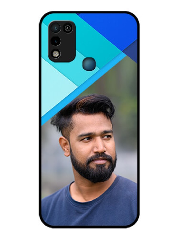 Custom Infinix Smart 5 Custom Glass Phone Case - Blue Pattern Design