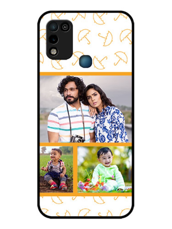 Custom Infinix Smart 5 Custom Glass Mobile Case - Yellow Pattern Design