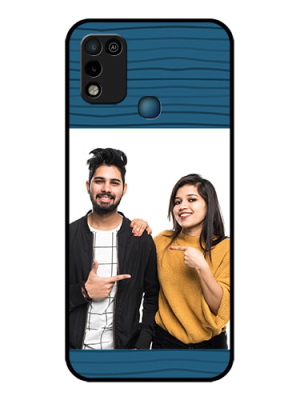 Custom Infinix Smart 5 Custom Glass Phone Case - Blue Pattern Cover Design