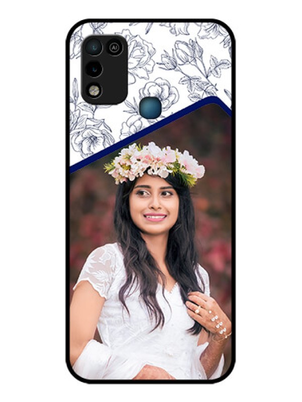 Custom Infinix Smart 5 Personalized Glass Phone Case - Premium Floral Design
