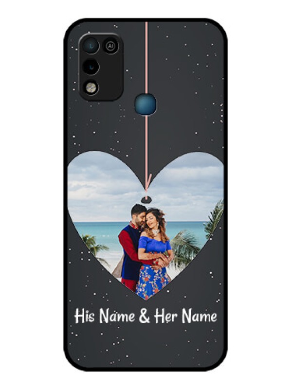 Custom Infinix Smart 5 Custom Glass Phone Case - Hanging Heart Design