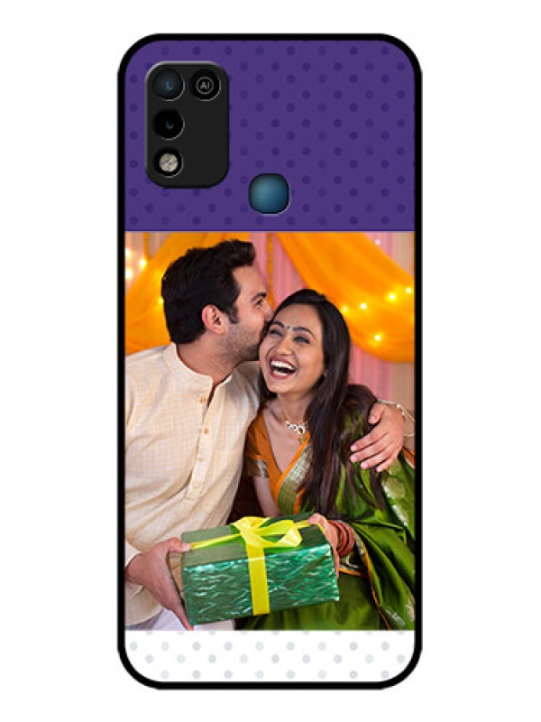 Custom Infinix Smart 5 Personalized Glass Phone Case - Violet Pattern Design