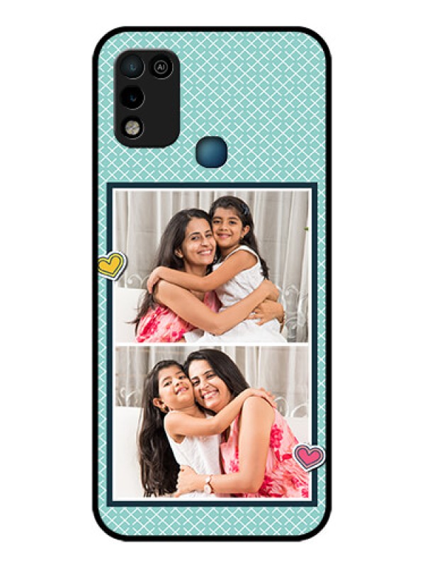 Custom Infinix Smart 5 Custom Glass Phone Case - 2 Image Holder with Pattern Design